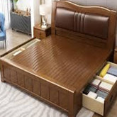 Trueliving  romantic Dark bed Laminated Finish & PU Finish 6Ft *6Ft *1Ft